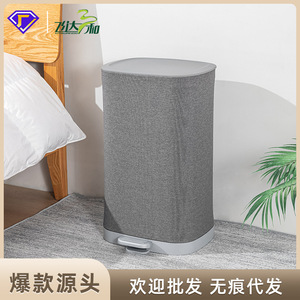 Fabric Pedal Storage Bucket With Lid Rectangle Non Woven Fabric Eco Friendly Clothing Organizer Laundry <b>Basket</b> For Home Use - Product Image 5