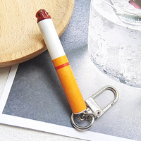 Llavero creativo de simulación, mini cigarrillo de resina divertido, colgante divertido, accesorio transfronterizo, llavero