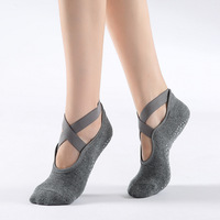 Logo personnalisé Chaussettes antidérapantes souples Chaussettes en coton antidérapantes Chaussettes personnalisées Yoga Pilates Grip