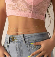 Aretas – bijoux Sexy d'été en forme de serpent, chaîne de taille en acier inoxydable, Double couche, chaîne de ventre pour femmes, 2023