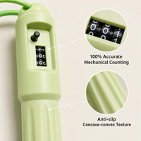 Corde à sauter de fitness QT résistante à l'usure, pour tous types de sols, avec compteur mécanique et longueur réglable