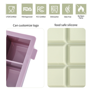 Lot <span class=keywords><strong>de</strong></span> 3 moules à glaçons en silicone <span class=keywords><strong>de</strong></span> grande taille avec couvercle amovible anti-fuite, bac à glaçons carré et sans BPA pour les cocktails - Product Image 5