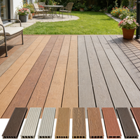 Planches de terrasse en composite WPC de haute qualité, imperméables et résistantes au feu, pour bureaux, hôtels, villas et centres commerciaux