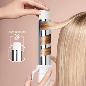 Modelador de cabelo giratório automático portátil profissional 32mm grande onda