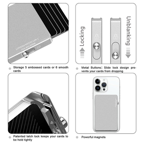 Personalize Ultra-Slim Portable Multi-Functional Anti-Theft Durable Magnetic Patent <strong>Metal</strong> <strong>Wallet</strong> - Product Image 2