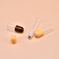 Vente en gros de flacons à bille en verre transparent pour huiles essentielles et parfums, mignons, de 1 ml, 2 ml, 3 ml, 5 ml, avec couvercle en bois grainé