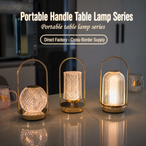 Lampe d'ambiance portable en métal rétro YONGZE, lampe de chevet simple et créative pour chambre à coucher, lampe de table avec charge USB, veilleuse - Product Image 1