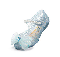 S588 enfants été filles sandales cristal fête chaussures de danse enfants talons plats gelée arc semelle souple chaussures de bonbons