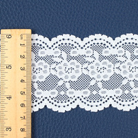 Stock 5-6.5cm Nylon Blanc Élastique De Luxe Dentelle Tissu pour Robe de Mariée À La Main DIY Crochet Dentelle Garniture