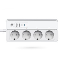 Prise intelligente Tuya Zigbee avec télécommande, économie d'énergie, multiprise EU/US/UK, 4 prises, 2 USB, charge rapide, compatible Alexa/Google Home