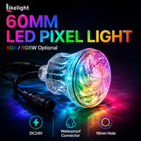 Lumière de pixel cabochon RGB 18 LED 60 mm DC24V UCS2903 IP67 étanche SMD5050 pour manèges de parcs d'attractions et carnavals OEM