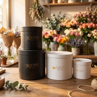 Boîte cylindrique en papier recyclé de qualité supérieure avec logo de marque, personnalisable, pour emballage cadeau et fleurs