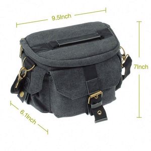 Funda de Lona para Cámara DSLR Impermeable con Logotipo Personalizado de Fábrica BSCI, Bolso de Hombro Acolchado Vintage Pequeño para Cámara - Product Image 4