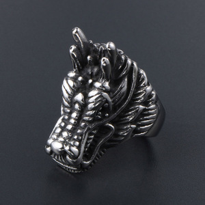 Dragon Head <b>Ring</b> Men's <b>Titanium</b> Steel Punk Fashion Jewelry SA547 - Product Image 4