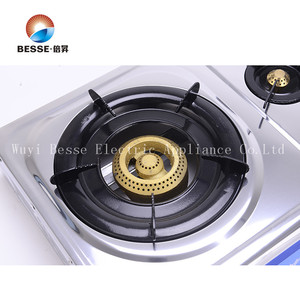 Estufa de Gas de Acero Inoxidable Besse de 3 Quemadores con Llama Azul e Ignición Piezoeléctrica para Uso Doméstico en la Cocina - Product Image 4