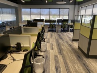 Model baru furnitur kantor meja komputer Panel desain Modern stasiun kerja kantor kubus kayu