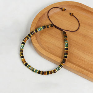 Tiger Eye Green Spot Jasper Beads Healing Crystal Gemstone Dainty Bohemian Trendy <b>Adjustable</b> <b>Bracelet</b> Gift for Her Him - Product Image 1