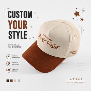 Gorras de Béisbol DYMF con Logotipo Personalizado OEM, Gorra de Béisbol con Visera Curva, Gorra de 5 Paneles con Logotipo Bordado Plano, Gorra de Dos Tonos - Product Image 1