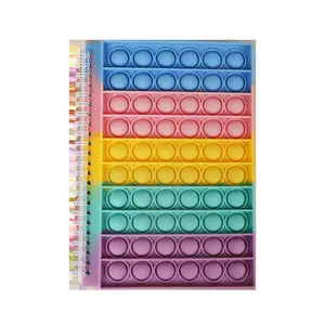 Hot Seller Push Pops Bubble Notebook Popular Silicone Poppet Colorful Sensory cover Notebook Children back to School