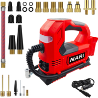 Compresseur de pompe à air de voiture portable sans fil rouge 20V double alimentation affichage numérique pour Milwaukee pour batterie M18 Indus