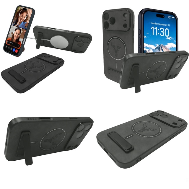 TPU+PC Shockproof Protective Case Magnetic Phone Case with Kickstand for iPhone 17 16 15 14 13 12 All Pro Drop Protection Shell