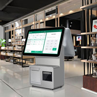 Terminal POS Android Hopestar K17 Layar Sentuh Ganda 15,6 Inci, PC All-in-One Modern dengan Core I3, 4GB DDR3, 64GB, Logo Kustom