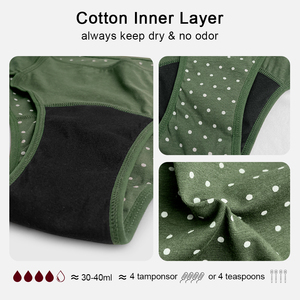 Mutande Mestruali Personalizzate OEM ODM a 4 Strati, Senza PFAS, Assorbenti e Traspiranti in Cotone per Ragazze Adolescenti - Product Image 3