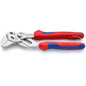 KNIPEX - 86 05 180 T BK Pinces et une clé dans un seul outil chromé, poignées avec poignées multi-composants, gri extra étroit - Product Image 1