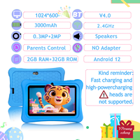 Smartkids 7 pouces Android 12 tablette PC IPS 3000MAH 1024x600 MTK Quad Core Enfant dispositif d'apprentissage électronique
