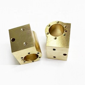 Custom Precision CNC Machined Brass Valve <b>Block</b> With Thread Holes & Through Holes For Pneumatic Hydraulic Equipment - Product Image 2