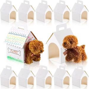 Scatole <span class=keywords><strong>Regalo</strong></span> per Feste a Tema Cane, a Forma di Cuccia Bianca, con Fori, Pieghevoli con Manico, per Cuccioli, Adozione di Animali, Bambini - Product Image 1