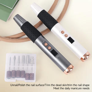 Electric <b>Nail</b> <b>Drill</b> Pen Shape 3.2mm Shank USB Rechargeable Portable <b>Nail</b> Grinder For Daily Use White And Gray - Product Image 2