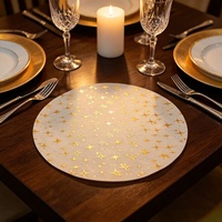 Napperons jetables de luxe en plastique doré à motif étoile 33x33cm pour anniversaires, festivals et mariages
