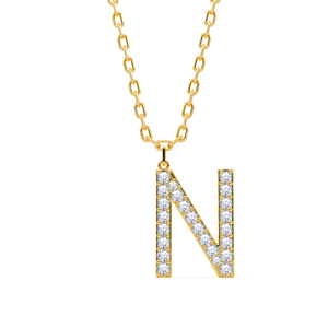 Colgante de Alfabeto Premium con Diamantes Creados en Laboratorio VVS VS EF en Plata de Ley 925 con Acabado en Oro, Joya Fina Personalizada - Product Image 5