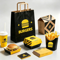 Caja de Papel para Empacar Comida para Llevar con Logotipo Personalizado, Apta para Alimentos, para Restaurante, para Hot Dogs, Pollo Frito, Hamburguesas
