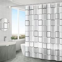 Ensemble de rideaux de douche modernes et écologiques en PEVA EVA pour salle de bain avec motif de feuilles tropicales, sans odeur et 12 crochets en C inclus