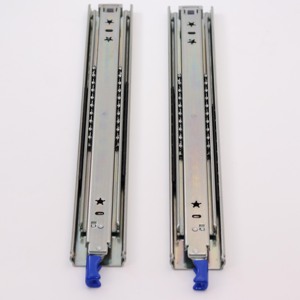 53 mm Schwerlast 80Kg Möbelbeschlag 3-fach Vollauszug Kugelgelagerte Schubladenschienen mit Verriegelung - Product Image 1