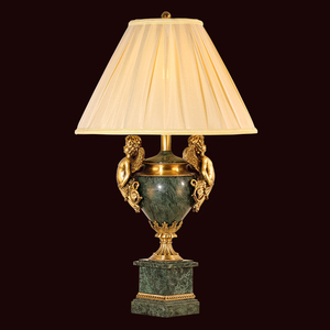 Lampada da Tavolo Decorativa Europea in Ottone Anticato con Base in Marmo e Paralume in Tessuto <span class=keywords><strong>per</strong></span> Soggiorno e Camera da Letto - Product Image 3