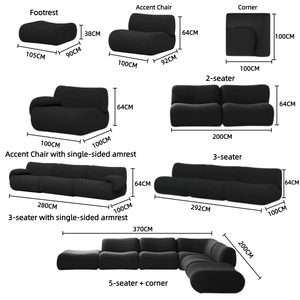 Sofá Seccional Modular Moderno y Lavable, Muebles para Sala de Estar, Diseño Compacto para Ahorrar Espacio en Apartamentos Pequeños, Alta Densidad - Product Image 3