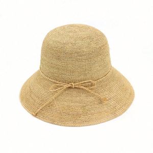 Wholesale High Quality Handmade Raffia Straw Sun Hat Women's Summer Foldable <b>Sunscreen</b> Straw Hat Ladies Beach Sun Bucket Hat - Product Image 1