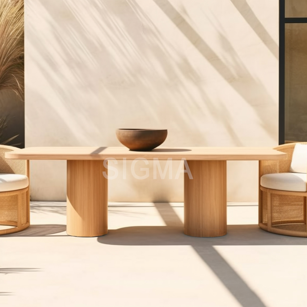 New Arrival Luxury Outdoor Patio Set Furniture Teak Table And Chair Set Round Dining Table Set