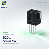 Diode laser verte SHARP authentique 520nm 50mW, boîtier plastique 4 broches, 5.9V 110mA, stock original pour système de module d'éclairage