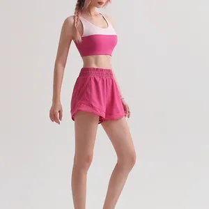 I migliori e i pantaloncini delle donne dei fornitori Sexy caldi personalizzati impostano i reggiseni sportivi traspiranti per il Fitness delle donne