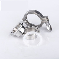 TKFM Aço Inoxidável Sanitária Solda Virola Tri Clamp Ptfe Conjunto de Juntas Tri Clamp Hoes Barb Adaptador Acoplamento