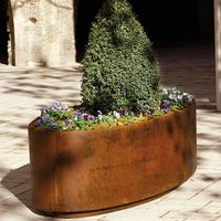 Pot Bunga KD Planter dari Baja Corten, Pot Modular Baja Corten, Kemasan Datar, Berlapis Karat