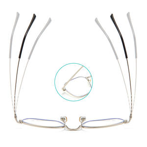 Nouvelle monture de lunettes en métal irrégulière pour femmes, verres rectangulaires de protection contre la lumière bleue, lentilles Plano YC8625-C1 - Product Image 1