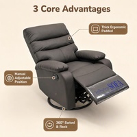 Fauteuil inclinable manuel réglable, chaise longue individuelle pour home cinéma, canapé de sol inclinable pour salon et chambre à coucher