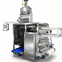 Machine d'emballage automatique multi-voies à scellage 4 côtés pour granulés, contrôle PLC, en acier inoxydable 304