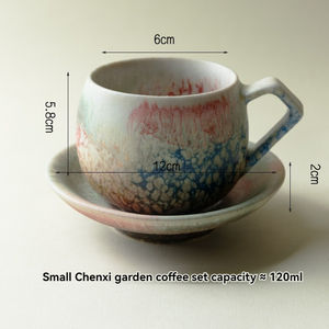 Japanese-style Retro Ceramic Coffee Cup and Saucer <b>Set</b>, Afternoon Tea Mugs, Coarse <b>Pottery</b> High-appearance Mugs, Water Cups - Product Image 4
