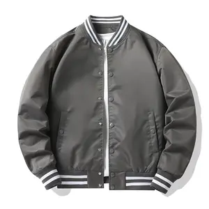 2022 새로운 디자인 패션 일반 고품질 남성 플러스 사이즈 재킷 및 코트 자수 새틴 폭격기 재킷